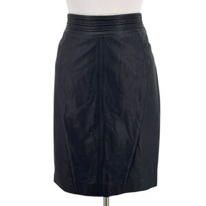 Etcetera Women’s Navy Blue Pencil Skirt Leather Size 6